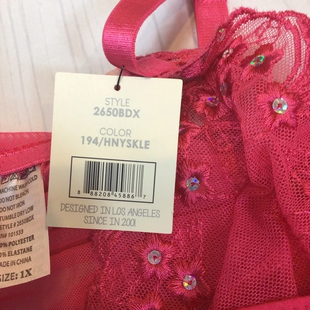 Spree Intimates Hot Pink Babydoll Lingerie Set